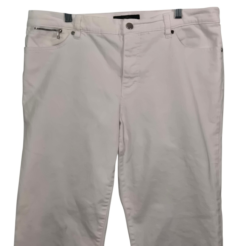 Lauren Ralph Lauren White Modern Straight Ankle Jeans Womens‎ 16 Zip Pocket
